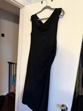a new day Black Draped Midi Dress